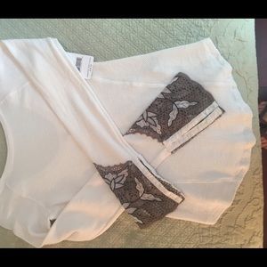 Free People Embellished Bell Sleeve Shirt